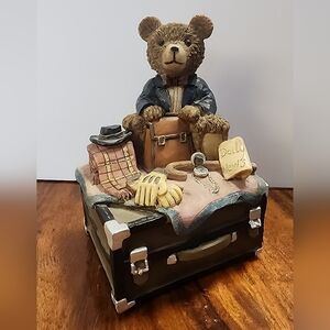 Charming Bear on Trunk Piggy Bank